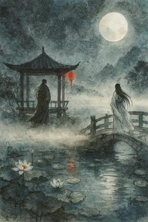 ปกนิยาย ม่านน้ำตาใต้เงาจันทร์