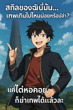 ปกนิยาย “สกิลของผมเทพไปหน่อย ไต่หอคอยแป๊บเดียวก็เทพล่ะครับ”