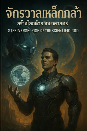 ปกนิยาย "จักรวาลเหล็กกล้า: สร้างโลกด้วยวิทยาศาสตร์ (Steelverse: Rise of the Scientific God)