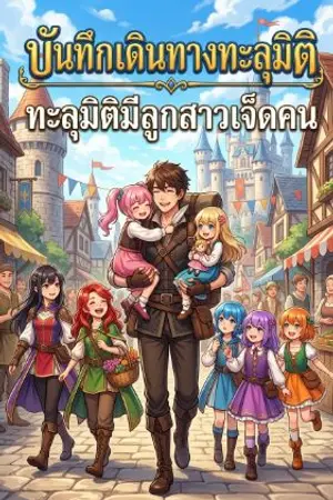 ปกนิยาย บันทึกเดินทางทะลุมิติ  :  ทะลุมิติมีลูกสาวเจ็ดคน