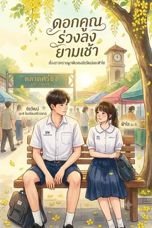 ปกนิยาย ดอกคูณ​ร่วงลงยามเช้าที่ตลาด