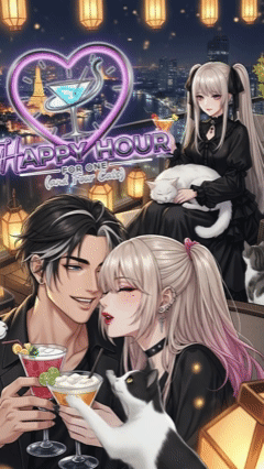 ปกนิยาย Happy Hour for One (and Four Cats): รสชาติของคน เมาของใคร แต่!แมวของเรา!
