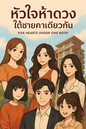 ปกนิยาย หัวใจห้าดวงใต้ชายคาเดียวกัน