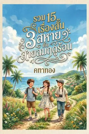 ปกนิยาย รวม 15 เรื่องสั้น3สหายกับสายลมฤดูร้อน