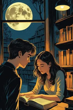 ปกนิยาย เรื่องเล่าในร้านหนังสือใต้แสงจันทร์