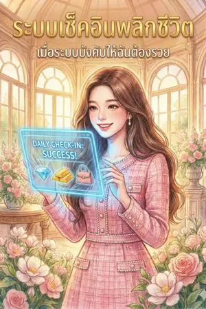 ปกนิยาย ระบบเช็คอินพลิกชีวิต เมื่อระบบบังคับให้ฉันต้องรวย