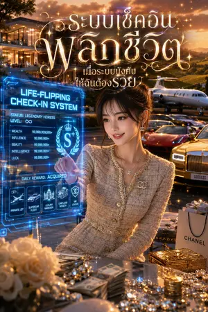 ปกนิยาย ระบบเช็คอินพลิกชีวิต เมื่อระบบบังคับให้ฉันต้องรวย