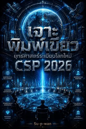 ปกนิยาย เจาะพิมพ์เขียว  ยุทธศาสตร์ระเบียบโลกใหม่ CSP 2026