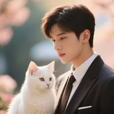 ปกนิยาย แมวขาวขี้อ้อนกับหนุ่มนักธุรกิจ