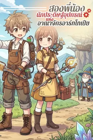 ปกนิยาย สองพี่น้องนักประดิษฐ์อุปกรณ์แห่งอาณาจักรอาร์ทโทเปีย