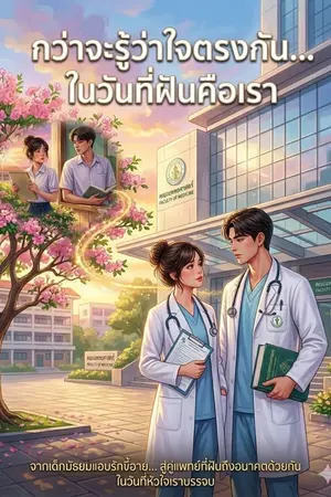 ปกนิยาย กว่าจะรู้ว่าใจตรงกัน... ในวันที่ฝันคือเรา