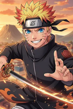 ปกนิยาย (Fic Naruto x Kyojuro) เมื่อจิตวิญญาณแห่งไฟมันลุกโชน