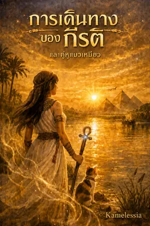 ปกนิยาย การเดินทางของกีรติและคู่หูแมวเหมียว