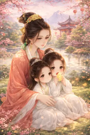 ปกนิยาย ทะลุมิติเป็นหม้ายยาจกแม่ลูกสอง แต่ได้มิติพิเศษมาเป็นดาวนำโชค