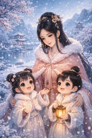 ปกนิยาย ทะลุมิติเป็นหม้ายยาจกแม่ลูกสอง แต่ได้มิติพิเศษมาเป็นดาวนำโชค