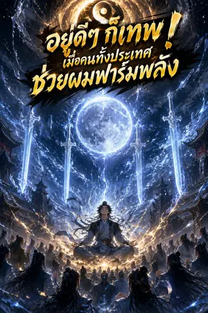ปกนิยาย อยู่ดีๆ ก็เทพ! เมื่อคนทั้งประเทศช่วยผมฟาร์มพลัง