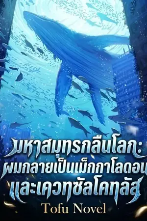 ปกนิยาย มหาสมุทรกลืนโลก: ผมกลายเป็นเม็กกาโลดอนและเควทซัลโคทลัส
