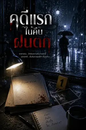 ปกนิยาย คดีแรกในคืนฝนตก