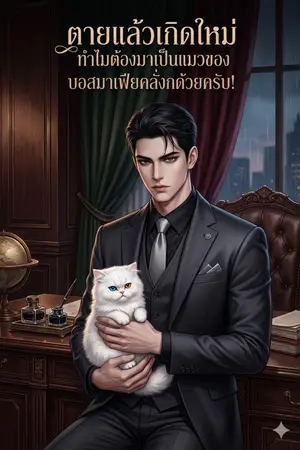 ปกนิยาย ตายแล้วเกิดใหม่ ทำไมต้องมาเป็นแมวของบอสมาเฟียคลั่งรักด้วยครับ!