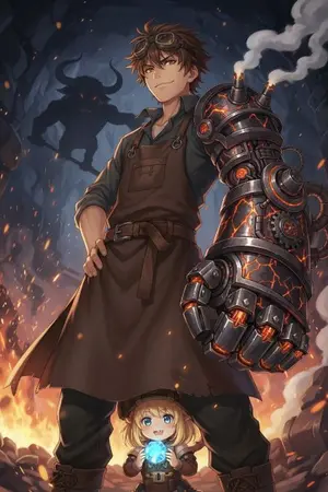 ปกนิยาย จอมเวทศาสตราอสูร: ผมเป็นแค่ช่างตีเหล็ก F-Rank แต่ดันมีสกิลจับมอนสเตอร์มาหลอมเป็นชุดเกราะเทพ!