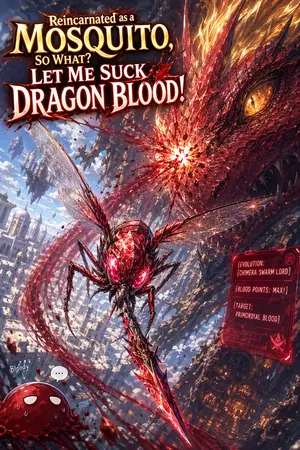 ปกนิยาย เกิดใหม่เป็นยุงแล้วไง (Reincarnated as a Mosquito) — ขอสูบเลือดมังกรด้วยระบบสุดโกงหน่อยเถอะ!?