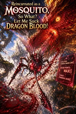ปกนิยาย เกิดใหม่เป็นยุงแล้วไง (Reincarnated as a Mosquito) — ขอสูบเลือดมังกรด้วยระบบสุดโกงหน่อยเถอะ!?