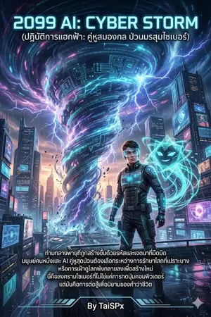 ปกนิยาย 2099 AI: Cyber Storm (ปฏิบัติการแฮกฟ้า: คู่หูสมองกล ป่วนมรสุมไซเบอร์)