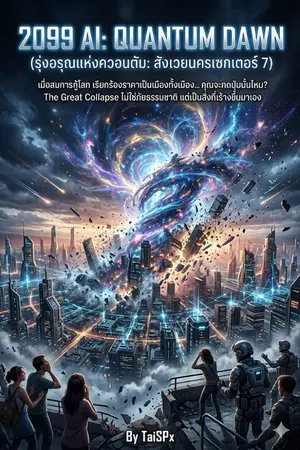 ปกนิยาย 2099 AI: Quantum Dawn (รุ่งอรุณแห่งควอนตัม: สังเวยนครมรณะ)