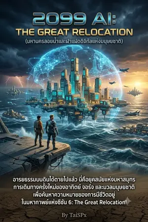 ปกนิยาย 2099 AI: The Great Relocation (มหานครลอยน้ำและฝาแฝดดิจิทัลแห่งมนุษยชาติ)