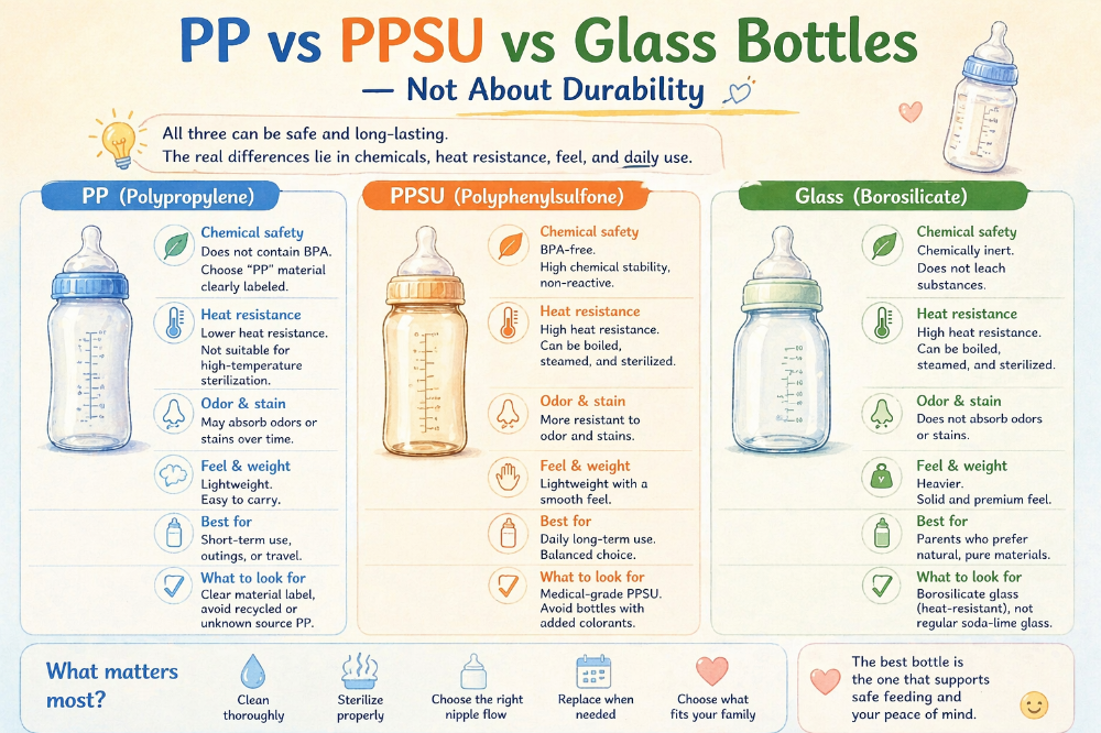 PP vs PPSU vs Glass — ไม่ใช่เรื่องความทน แต่คือ “ความเสี่ยงที่ต่างกัน ...