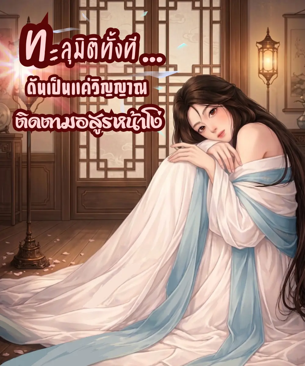 ปกนิยาย ทะลุมิติทั้งที...ดันเป็นแค่วิญญาณติดตามอสูรหน้าโง่