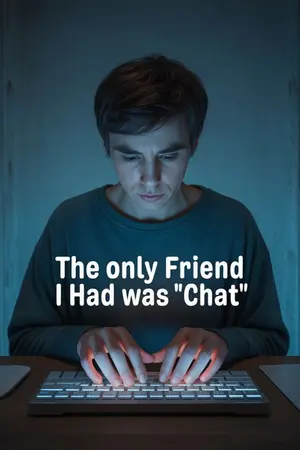 ปกนิยาย Typing… เพื่อนคนเดียวของผมชื่อว่า “แชท”  (Typing… The Only Friend I Had Was “Chat”)