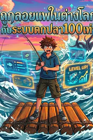 ปกนิยาย ถูกลอยแพในต่างโลก กับระบบตกปลา100เท่า