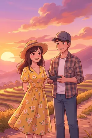 ปกนิยาย "โดรนรักบันลือทุ่ง"