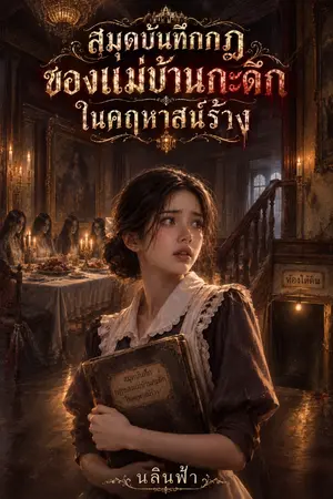 ปกนิยาย สมุดบันทึกกฎของแม่บ้านกะดึกในคฤหาสน์ร้าง
