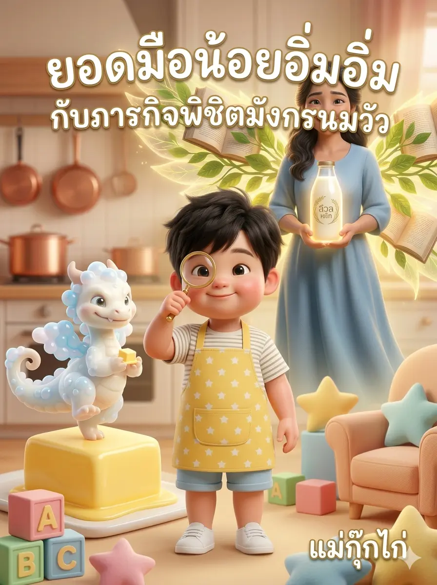 ปกนิยาย ยอดมือน้อยอิ่มอิ่ม กับภารกิจพิชิตมังกรนมวัว