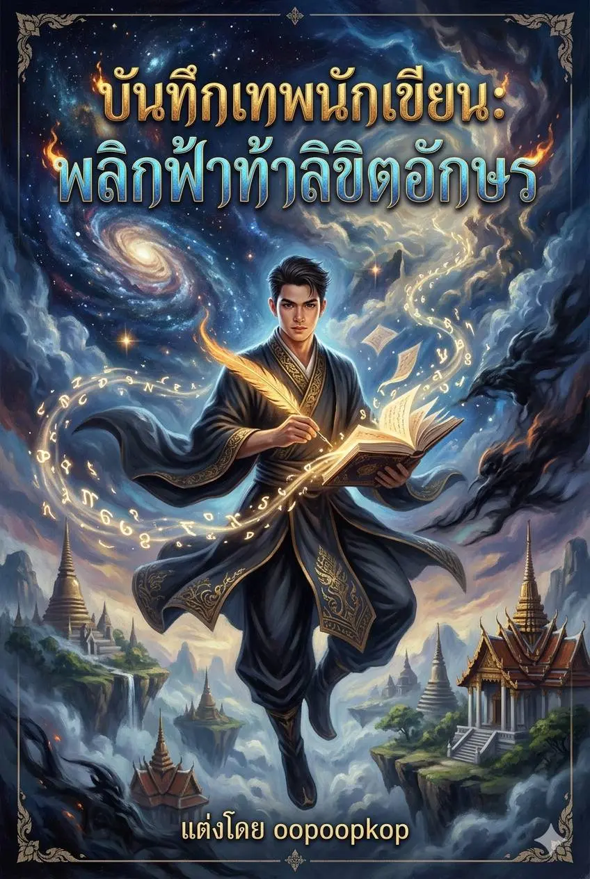 ปกนิยาย บันทึกเทพนักเขียน พลิกฟ้าท้าลิขิตอักษร