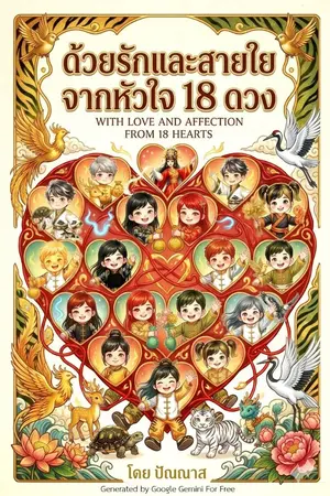 ปกนิยาย ด้วยรักและสายใยจากหัวใจ 18 ดวง