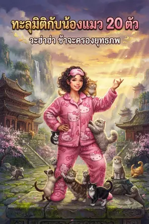 ปกนิยาย ทะลุมิติกับน้องแมว 20 ตัว วะฮ่าฮ่า!!! ข้าจะครองยุทธภพ
