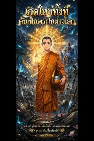 ปกนิยาย เกิดใหม่ทั้งที ดันเป็นพระในต่างโลก