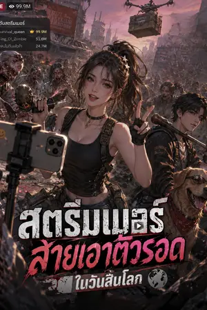 ปกนิยาย สตรีมเมอร์สายเอาตัวรอดในวันสิ้นโลก