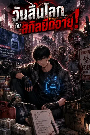 ปกนิยาย วันสิ้นโลกกับสกิลยืดอายุ