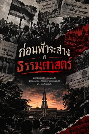 ปกนิยาย ก่อนฟ้าจะสางที่ธรรมศาสตร์