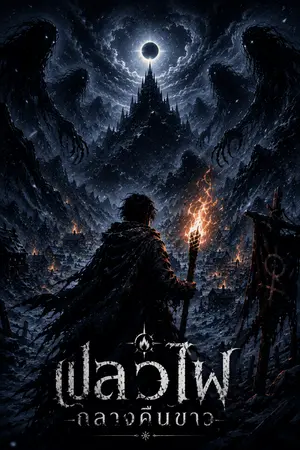 ปกนิยาย เปลวไฟกลางคืนขาว