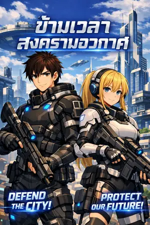 ปกนิยาย ข้ามเวลาสงครามอวกาศ