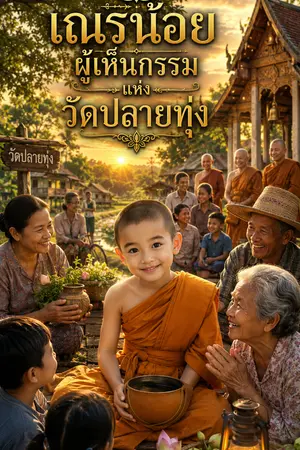 ปกนิยาย เณรน้อยผู้เห็นกรรมแห่งวัดปลายทุ่ง