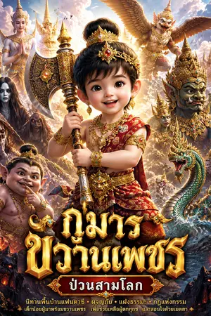 ปกนิยาย กุมารขวานเพชร ป่วนสามโลก