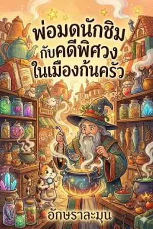 ปกนิยาย พ่อมดนักชิมกับคดีพิศวงในเมืองก้นครัว