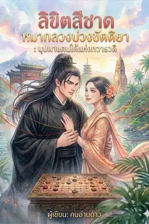 ปกนิยาย ลิขิตสีชาด หมากลวงบ่วงขัตติยา : บุปผาแดนใต้แห่งทวารวดี