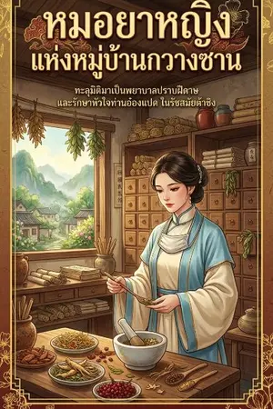 ปกนิยาย หมอยาหญิงแห่งหมู่บ้านกวางซาน  # ทะลุมิติ